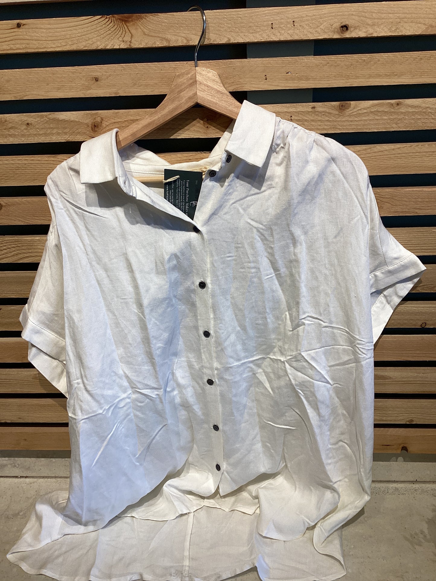 OTT Short Sleeve White Linen Shirt