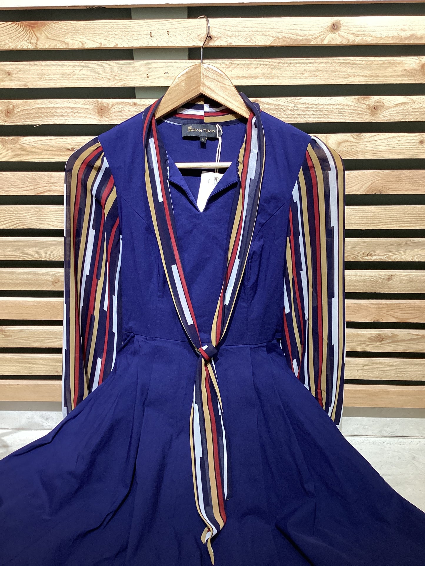 Vintage Blue Striped Dress