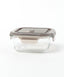 Glass Storage Container With Snap Lid Square
