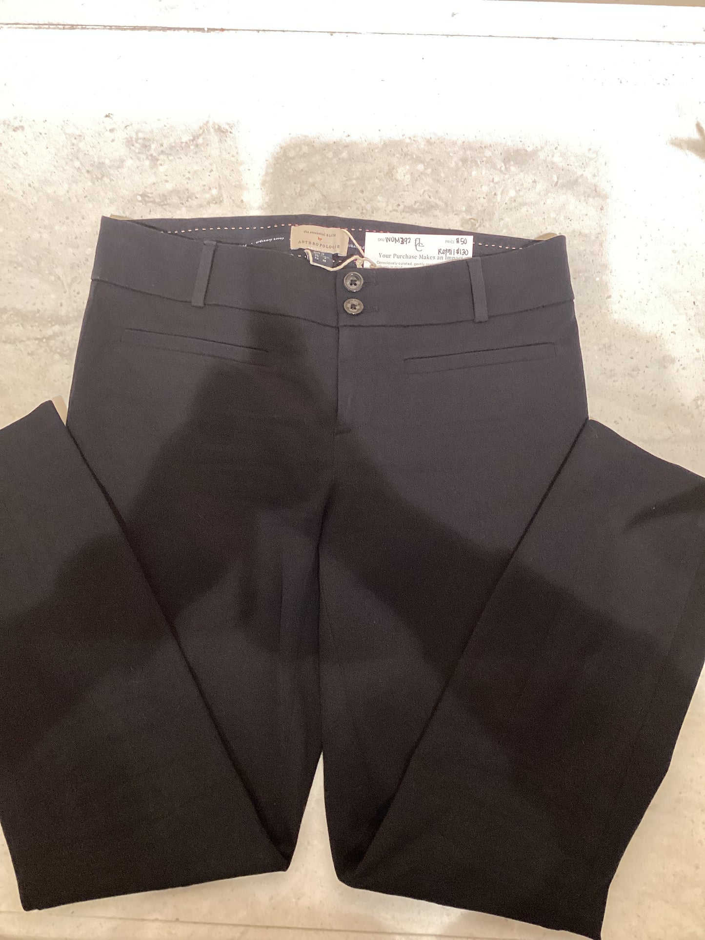 Anthropologie Skinny black slacks