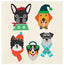 Holiday Dog Characters Swedish Dishcloth