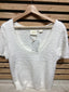 Maeve Anthropologie Scoop Neck Fuzzy Knit Top Sweater Cream Womens Size Medium