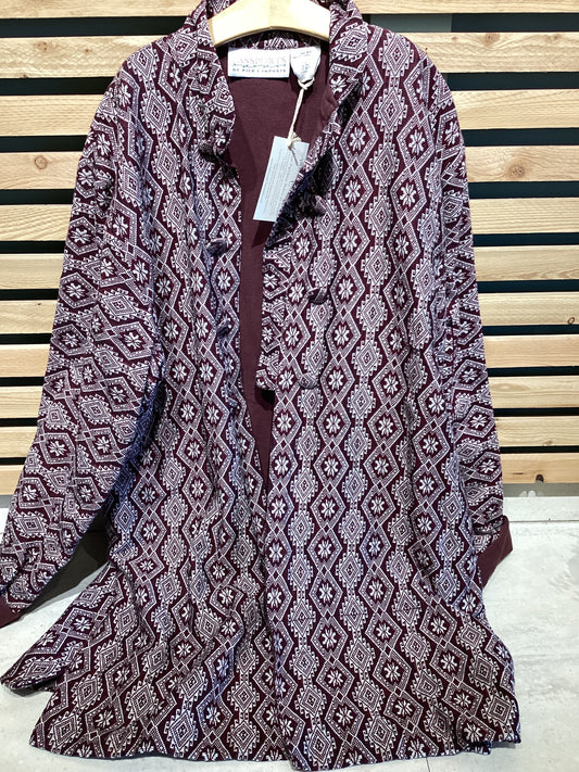 Maroon Tribal Peacoat