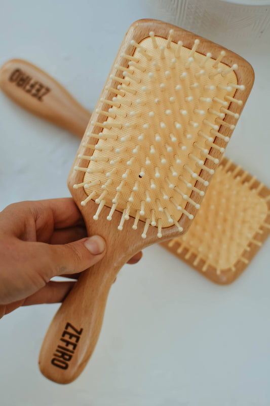 Bamboo and Natural Rubber Ball Tip Pin Hairbrush