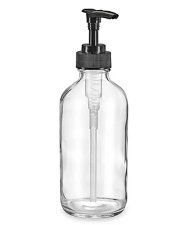 8 oz Clear Glass Bottle with Pump Dispenser