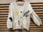 Cream Cardigan Retro Women Embroidered Sweater