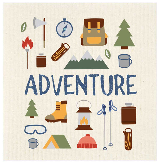 Adventure Icons Swedish Dishcloth: Send Plastic Free