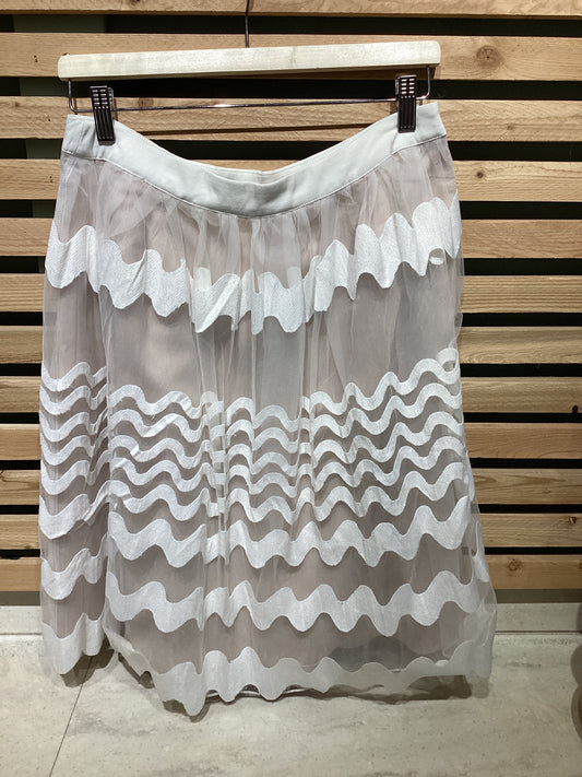 English Factory cream swirl skirt with overlay