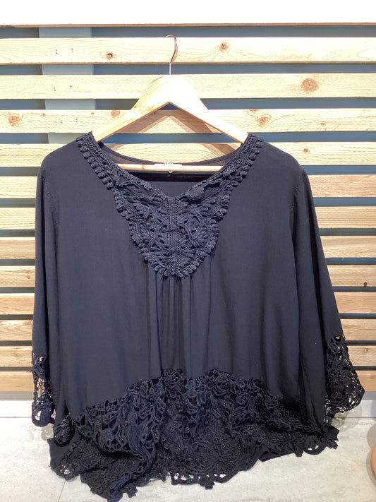 Black lace blouse