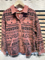 Mazik Long Sleeve Button Up Tribal Print NWT