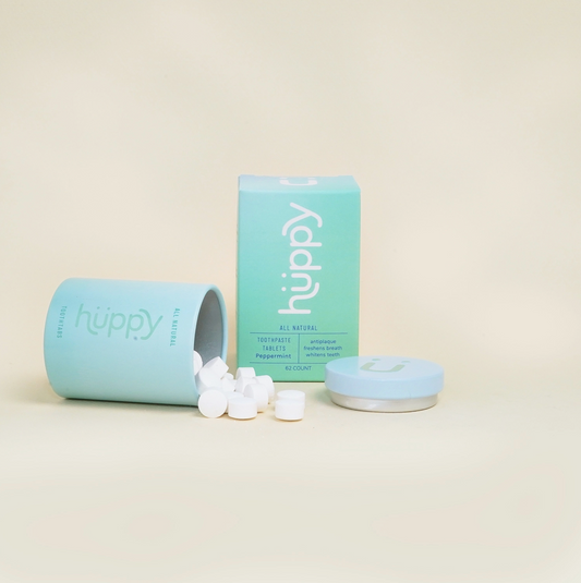 Huppy Toothpaste Tablets, 3 Flavors