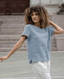 Linen T-Shirt by Menique - Cloud Blue
