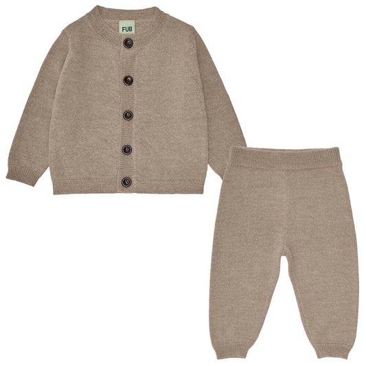 Baby Alpaca Cardigan & Pants - Camel Melange