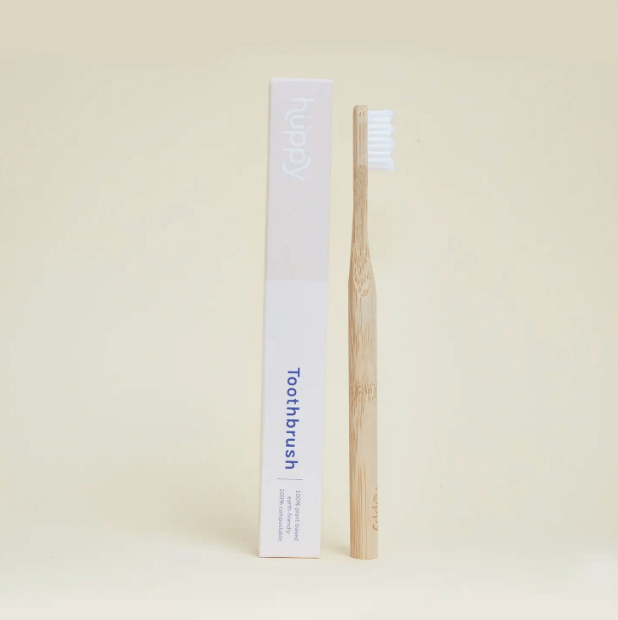 Huppy Bamboo Toothbrush – 100% Plant-Based, Plastic-Free, and Compostable