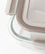 Glass Storage Container With Snap Lid Square