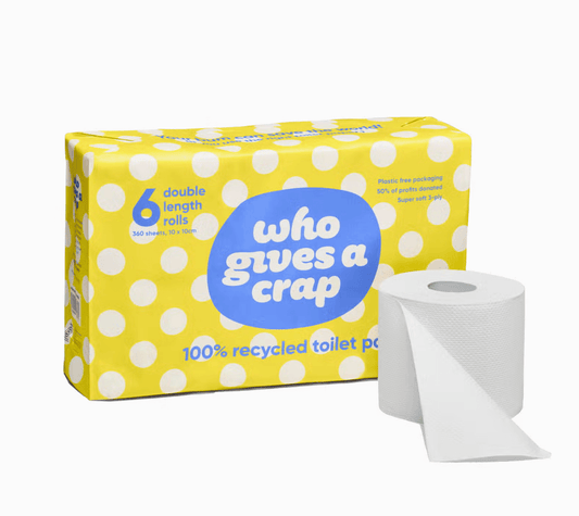 Classic Recycled Toilet Paper, Plastic-Free 6 Pack